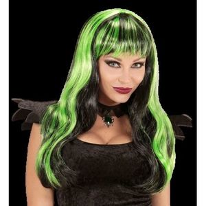 Peruca gothic glam Negru/Verde imagine