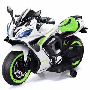 Motocicleta electrica copii Kinderauto R9, putere 150W, 24V, roti moi, scaun tapitat, verde imagine