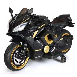 Motocicleta electrica copii Kinderauto R9, putere 150W, 24V, roti moi, scaun tapitat, negru imagine