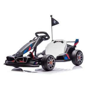 Kart electric pentru copii BMW Motosport putere 500W, sasiu ajustabil, Gri imagine
