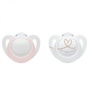 Suzeta Nuk Star Silicon 0-6 luni Roz, Set 2 Bucati imagine