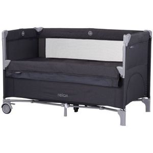Patut pliabil Chipolino Relax anthracite linen cu laterala culisanta imagine