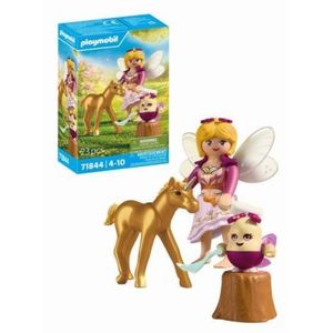 Playmobil - Jucarie de rol Pui de unicorn auriu si zana imagine