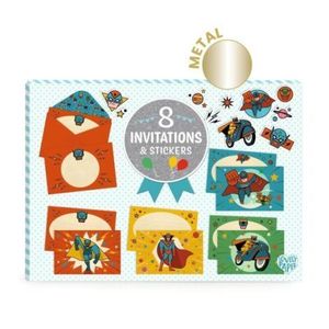 Set de invitatii Supereroi, Djeco imagine