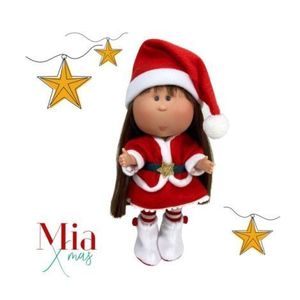 Papusa Nines D\'Onil, Mia Craciun, cu parul saten, cu miros de vanilie, 30 cm imagine