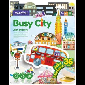 Set creativ cu stickere moi reutilizabile , Orasul in miscare imagine