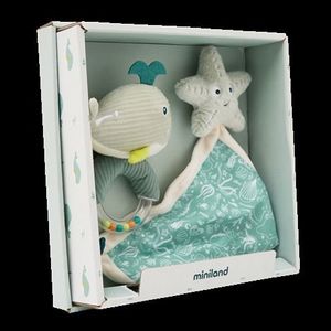 Set cadou bebe - zornaitoare si paturica moale de atasament Ocean, de la 0 luni imagine