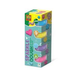 Plastilina colorata vegana cu sclipici Feel Good 4 x 90gr imagine