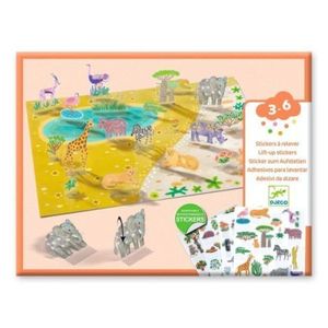 Set creativ de stickere reutilizabile Animale, Djeco imagine