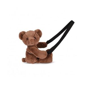 Ursulet din plus - geanta crossbody adorabila, 30 cm, Maro Inchis imagine