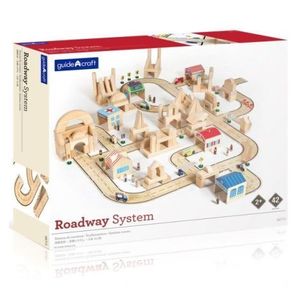 Roadway, traseu auto din lemn, 42 piese, Guidecraft imagine
