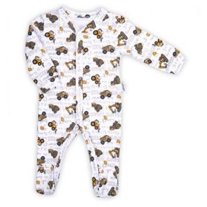 Salopeta de bumbac 100% Colectia Big Trucks 2021 Alba Marimea 80 imagine