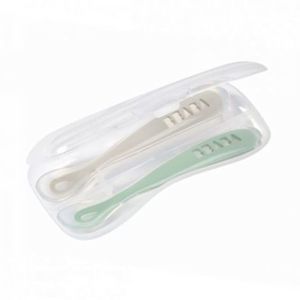 Set 2 lingurite silicon +4 luni Beaba Sage Green imagine