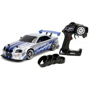 Masina Jada Toys Fast and Furious Nissan Skyline GTR Drift cu anvelope si telecomanda imagine