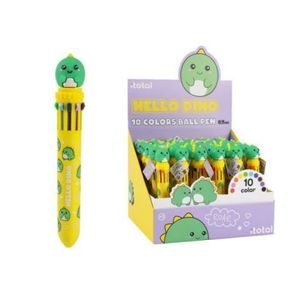 Pix multicolor cu mecanism retractabil, 10 culori, design dinozauri imagine