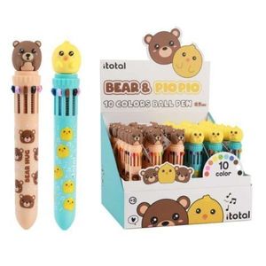 Pix multicolor cu mecanism retractabil, 10 culori, design animale imagine