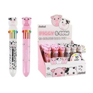 Pix multicolor cu mecanism retractabil, 10 culori, design animale domestice imagine