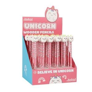 Creion HB, din lemn, design unicorni imagine