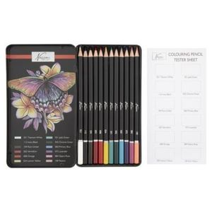 Set 12 creioane colorate, in cutie metalica, Fine Art, Nassau imagine