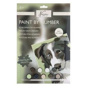 Set creativ, Pictura pe numere cu 9 culori acrilice incluse, model catel, Nassau imagine