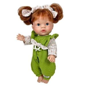 Papusa Nines D'Onil, Joy, cu parul roscat, cu salopeta verde, cu miros de vanilie 37 cm imagine