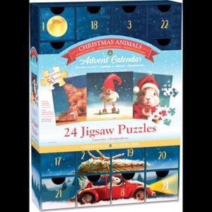 Calendar de Advent Animalutele si Craciunul, 24 puzzle-uri, 50 piese imagine