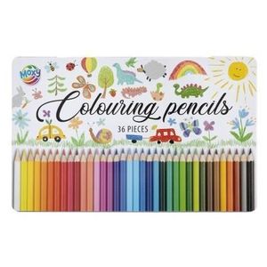 Set 36 creioane colorate in cutie metalica, Moxy imagine