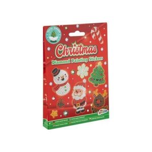 Set creativ cu tematica de Craciun, Creeaza 12 abtibilduri cu tehnica diamond paint imagine