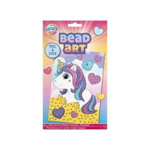 Set creativ, Mozaic cu margele Dezlipeste si lipeste, Bead Art, unicorn, A5 imagine