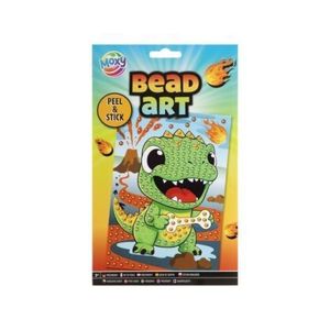 Set creativ, Mozaic cu margele Dezlipeste si lipeste, Bead Art, dinozaur, A5 imagine