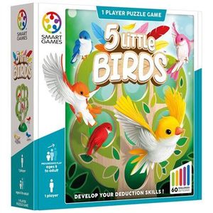 Smart Games - 5 Little Birds, joc de logica cu 60 de provocari, 5+ ani, editie internationala imagine