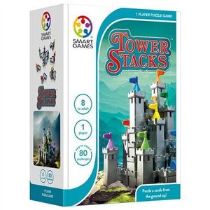 Smart Games - Tower Stacks, joc de logica cu 80 de provocari, 8+ ani, editie internationala imagine