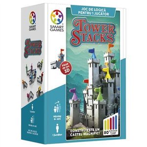 Smart Games - Tower Stacks, joc de logica cu 80 de provocari, 8+ ani, editie lb. Romana imagine