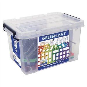 Joc magnetic Geo Smart, Educational Set with wheels, Setul educational cu roti, 192 piese imagine