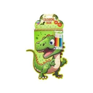 Set creativ de colorat, carte in forma de animal, abtibilduri si markere, dinozaur imagine