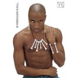 Accesorii carnaval Set bijuterii oase Primitiv imagine