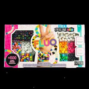 Kit creativ DIY - coliere si bratari cu margele fluorescente, 500 piese, Perline ABC imagine