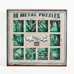 10 Metal Puzzles Set Green imagine