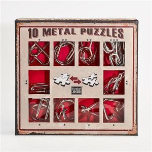 10 Metal Puzzles Set Red imagine