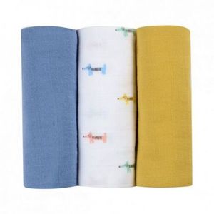 Set 3 Museline Beaba bumbac organic 70x70 cm Teckel Beige imagine