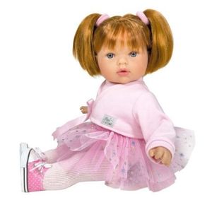 Papusa Nines DOnil, Tita Star, cu sunete, cu parul roscat, cu rochie roz, cu miros de vanilie, 45 cm imagine