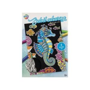 Set creativ de colorat pe fundal de catifea, Velvet Paper, planse catifelate, A4 imagine