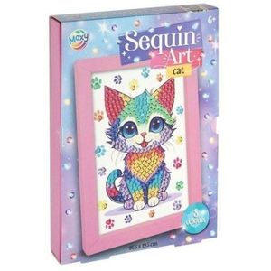 Set creativ DIY, Tablou cu paiete, pisicuta imagine