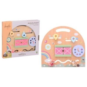 Panou din lemn, cu 6 activitati Montessori, pentru bebelusi, Joueco imagine