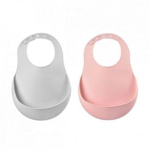 Set 2 Bavete silicon Beaba Old Pink Light Grey imagine
