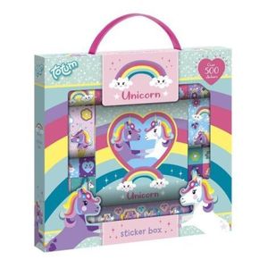 Cutie cu abtibilduri cu unicorni, pe rola imagine
