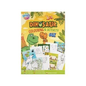 Carte cu activitati de colorat, dinozauri, A4, 64 pag, Moxy imagine