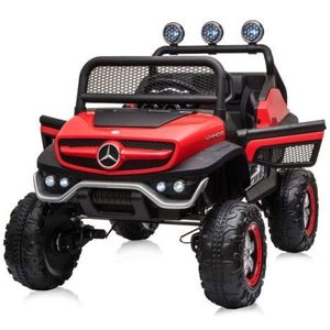 Masinuta electrica Chipolino OffRoad Mercedes Unimog cu scaun din piele si roti EVA red imagine