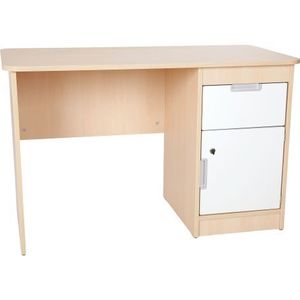 Birou cu sertar si dulapior Quadro alb - artar imagine