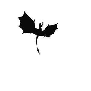 Tabla Scolara sub Forma de Autocolant pentru Scris cu Creta, Dragon, Neagra, 120 x 100 cm imagine